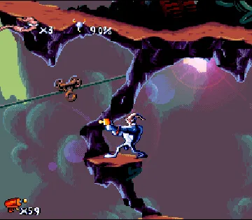 Earthworm Jim (USA) (GamesMaster Special Edition) screen shot game playing